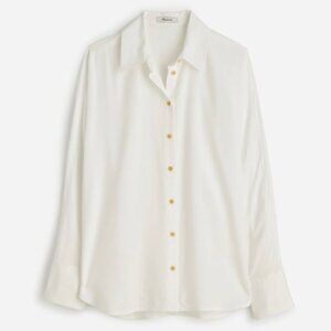 Madewell Relaxed Dolman Button-Up Shirt Natural Large NWT